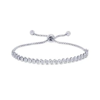 Macy's | Diamond Accent S Link Adjustable Bolo Bracelet in Silver Plate,商家Macy's,价格¥265