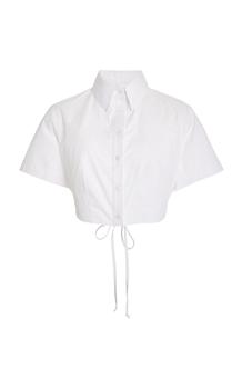 推荐Matthew Bruch - Women's Cropped Cotton Shirt - White - 1 - Moda Operandi商品