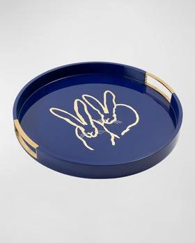 Hunt Slonem | Bunny Drinks Lacquer Tray With Brass Handles,商家Neiman Marcus,价格¥1737