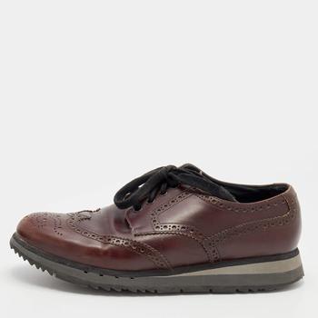 prada derby, [二手商品] Prada | Prada Sport Brown Leather Brogue-Derby Size 41商品图片 7.7折, 满1件减$100, 满减