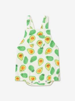 推荐Baby Organic Cotton Avocado Bubble Dungaree Romper in Ivory商品