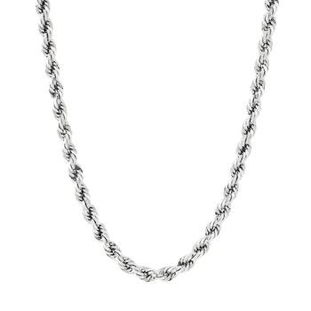 商品Evergreen Rope Link 24" Chain Necklace (5.3mm) in 10k White Gold图片