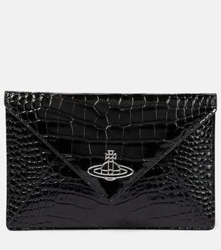 Vivienne Westwood | Croc-effect leather clutch 独家减免邮费