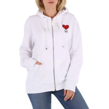 Burberry | Ladies Marlley White Heart-Embroidered Hoodie 1.6折