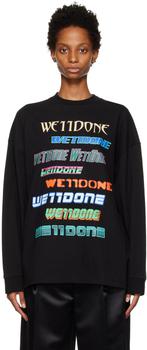 We11done | Black Multi Long Sleeve T-Shirt商品图片,3.4折