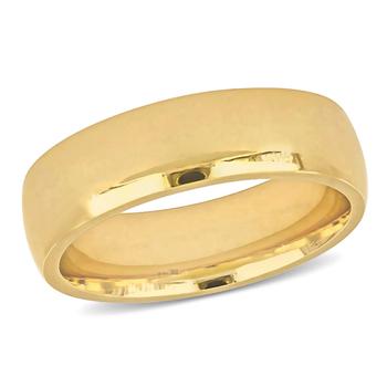 商品Amour | Men's 6.5mm Polished Finish Comfort Fit Wedding Band in 14k Yellow Gold,商家Jomashop,价格¥4864图片