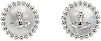 Vivienne Westwood | Silver & White Neyla Earrings,商家Ssense US,价格¥1491