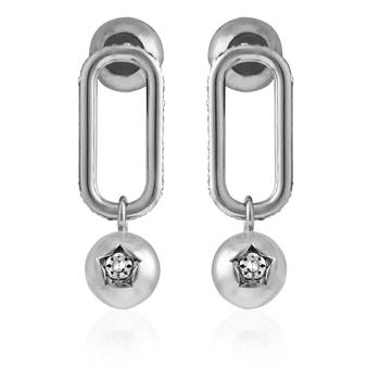 Burberry | Crystal Charm Palladium-plated Drop Dangle Earrings商品图片,7折, 满$275减$25, 满减