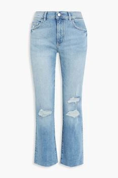 推荐Patti cropped distressed high-rise straight-leg jeans商品