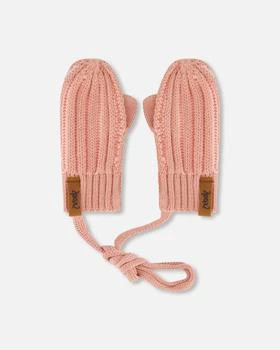 Deux par Deux | Knit Mittens With Cord Ash Rose,商家Premium Outlets,价格¥177