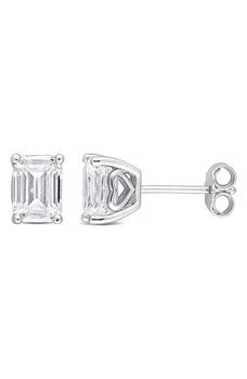 DELMAR | Sterling Silver Emerald Cut Lab Created Moissanite Stud Earrings,商家Nordstrom Rack,价格¥1726