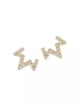 Anzie | Aztec Starburst 14K Yellow Gold & 0.15 TCW Diamond Earrings,商家Saks Fifth Avenue,价格¥7127