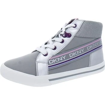 推荐DKNY Girls Hannah Faux Leather Casual and Fashion Sneakers商品