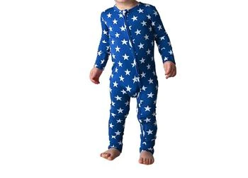 Gigi And Max | Baby's Bamboo Pajama USA 4th of July Zip Onesie,商家ELITE FINDS,价格¥257