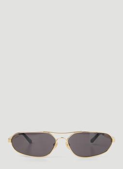 推荐Stretch Oval Sunglasses in Gold商品