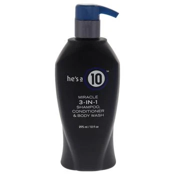 Its A 10 | He Is A Miracle 3-In-1 by  for Men - 10 oz Shampoo, Conditioner and Body Wash,商家Premium Outlets,价格¥229