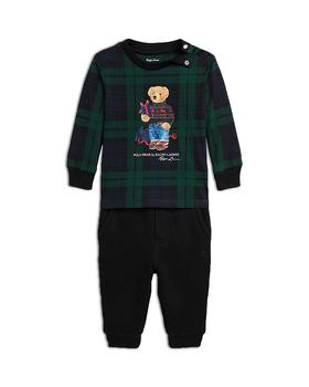 商品Boys' Polo Bear Graphic Plaid Tee & Fleece Pants Set - Baby图片