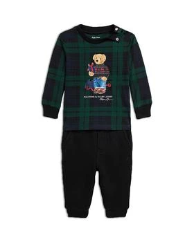 Ralph Lauren | Boys' Polo Bear Graphic Plaid Tee & Fleece Pants Set - Baby 