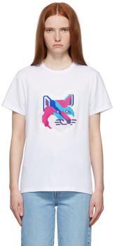 推荐SSENSE Exclusive White Pixel Fox Head Print Classic T-Shirt商品