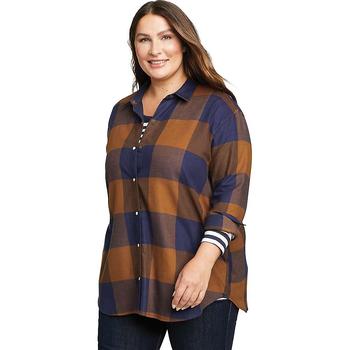 Eddie Bauer是什么牌子, Eddie Bauer | Eddie Bauer Women's Fremont Flannel Snap Front Tunic LS Shirt商品图片 7折