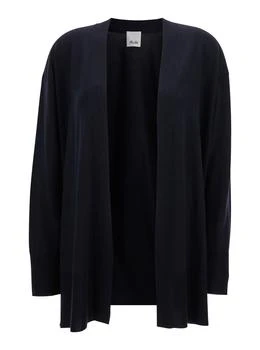 Allude | Blue Open Cardigan with Long Sleeves in Wool Woman 6.6折