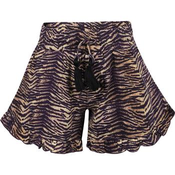 monster, Munster | Tiger print scalloped detailing shorts in brown and black商品图片 3.9折×额外7.5折, 额外七五折