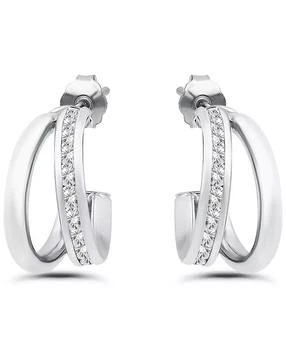 Giani Bernini | Cubic Zirconia Combo Half Hoop Earrings (1-7/8 ct. t.w.) in 18K Gold Over Sterling Silver, Macy's Exclusive,商家Macy's,价格¥589