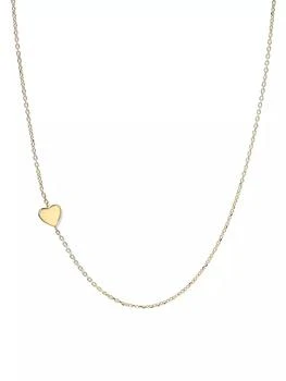 Anzie | Love Letter 14K Yellow Gold Heart Charm Necklace,商家Saks Fifth Avenue,价格¥3376