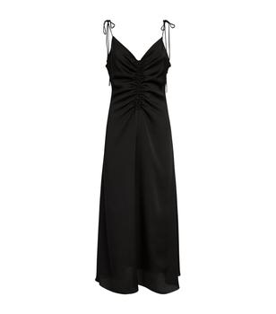 sandro连衣裙好用吗, Sandro | Ruched Tie-Shoulder Midi Dress商品图片 
