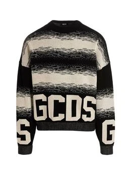 GCDS | GCDS Logo Intarsia Striped Knit Sweater 3.8折