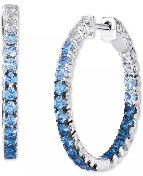 Le Vian | Small Denim Ombré (1-3/4 ct. t.w.) & White Sapphire (3/8 ct. t.w.) Hoop Earrings in 14k White Gold, 1.02",商家Macy's,价格¥34021