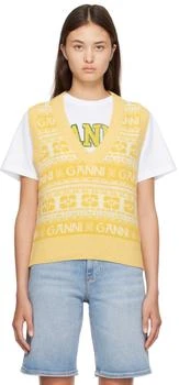 Ganni | Yellow V-Neck Vest,商家SSENSE,价格¥1352