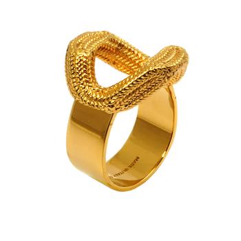 推荐Burberry Light Gold Gold-plated Chain-link Ring, Brand Size Small商品