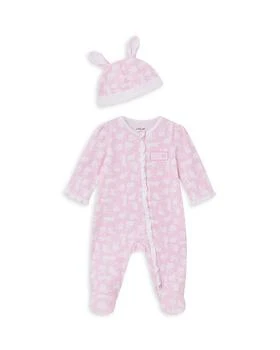 Little Me | Girls' Bunny Cotton Footie & Hat Set - Baby 