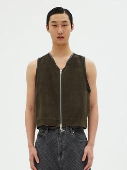 商品ANDROS | Short Leather Vest Khaki,商家W Concept,价格¥2187图片