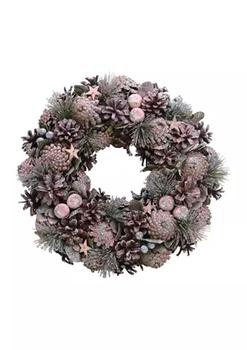 推荐Pastel Pink Pine Cones and Stars Glittered Artificial Christmas Wreath 13-Inch Unlit商品