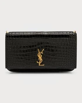 推荐YSL Croc-Embossed Phone Holder Shoulder Bag商品