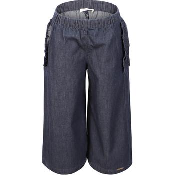 LIU •JO | Ruffled detailing wide fit jeans in blue商品图片,3.9折×额外9折, 额外九折