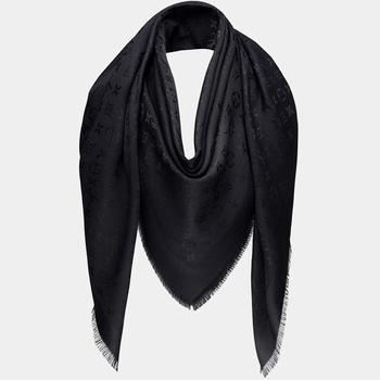 lv丝巾, [二手商品] Louis Vuitton | Louis Vuitton Black Monogram Silk and Wool Shawl商品图片 7.3折, 满$800减$80, 满减