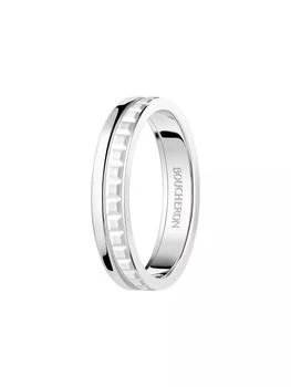 Boucheron | Quatre Double White Edition 18K White Gold &amp; PVD Wedding Band,商家Saks Fifth Avenue,价格¥16417