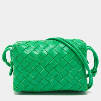 推荐Bottega Veneta Lime Green Intrecciato Leather Mini Loop Camera Crossbody Bag商品