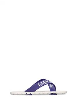 Emporio Armani | Logo Print Rubber Slippers 6折×额外7.5折, 额外七五折