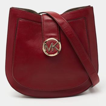 推荐Michael Kors Dark Red Leather Lillie Shoulder Bag商品
