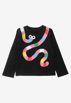 Stella McCartney | Girls Rainbow Worm Print Long-Sleeved T‐shirt商品图片,
