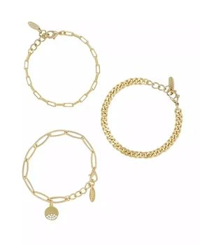 Ettika Jewelry | 18K Gold Plated Power of Three Bracelet Set, 3 Pieces,商家Macy's,价格¥374