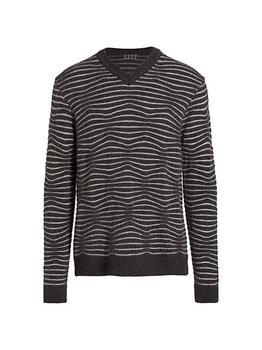 推荐Slim Fit Abstract Stripe Sweater商品