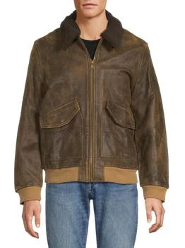 ZADIG & VOLTAIRE | Mate Faux Fur Trim Leather Bomber Jacket,商家Saks OFF 5TH,价格¥3027