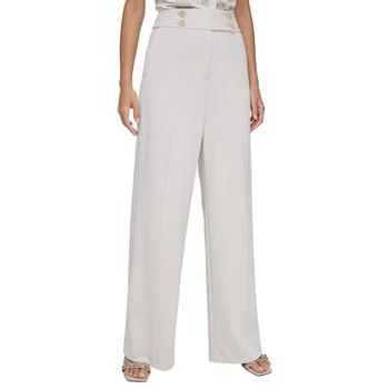 Calvin Klein | Women's Buttoned High Rise Wide-Leg Pants,商家Macy's,价格¥372