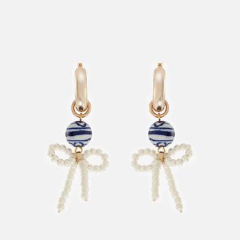 推荐Shrimps Women's Ima Hoop Earrings - Cream/Blue商品