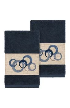 Linum Home Textiles | Annabelle Embellished Hand Towel - Set of 2 - Midnight Blue,商家Nordstrom Rack,价格¥428